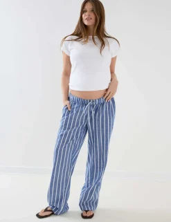 Maternity Pure Cotton Striped Trousers