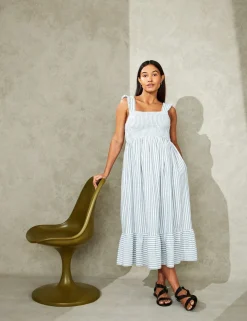 Maternity Pure Cotton Striped Midi Dress