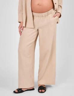 Maternity Pure Cotton Textured Trousers