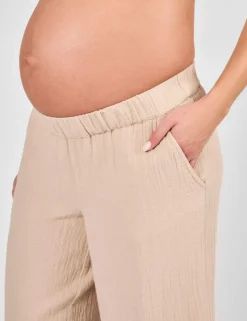Maternity Pure Cotton Textured Trousers