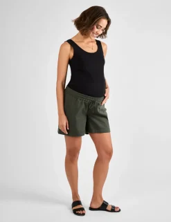 Maternity Shorts with Linen