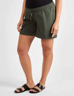 Maternity Shorts with Linen
