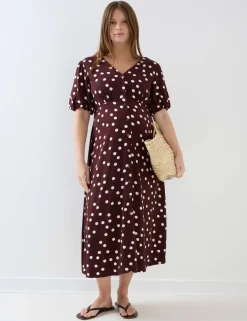 Maternity Spot Print Midi Dress