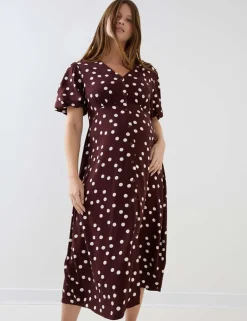 Maternity Spot Print Midi Dress