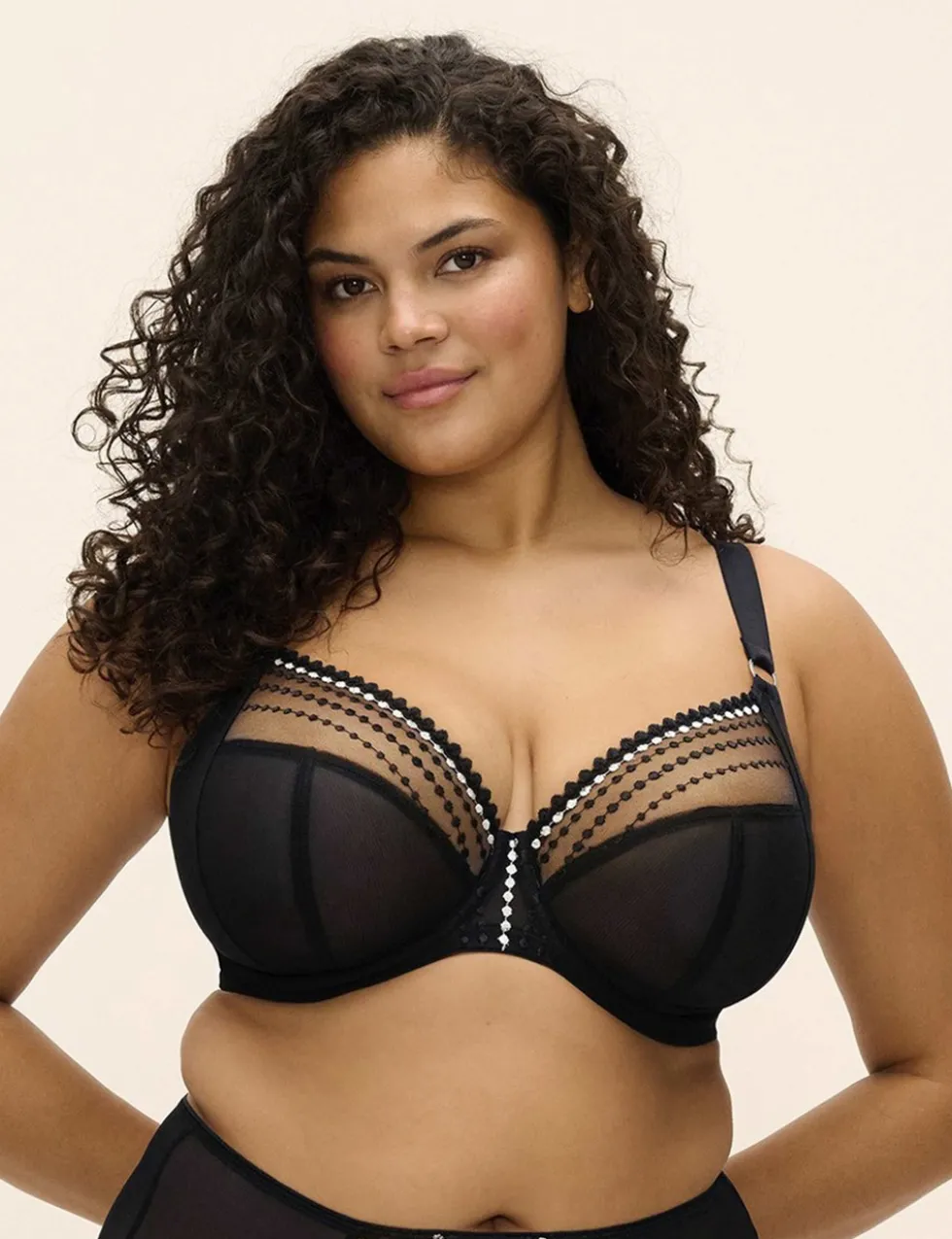 Matilda Mesh Embroidery Wired Plunge Bra DD-K