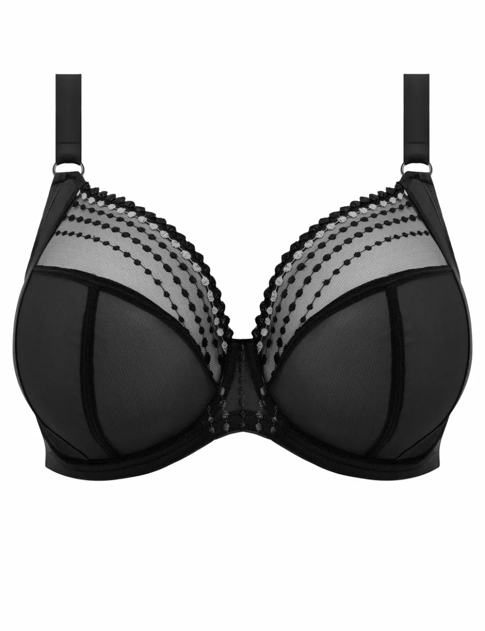 Matilda Mesh Embroidery Wired Plunge Bra DD-K