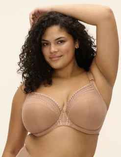 Matilda Mesh Embroidery Wired Plunge Bra DD-K