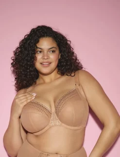 Matilda Mesh Embroidery Wired Plunge Bra DD-K