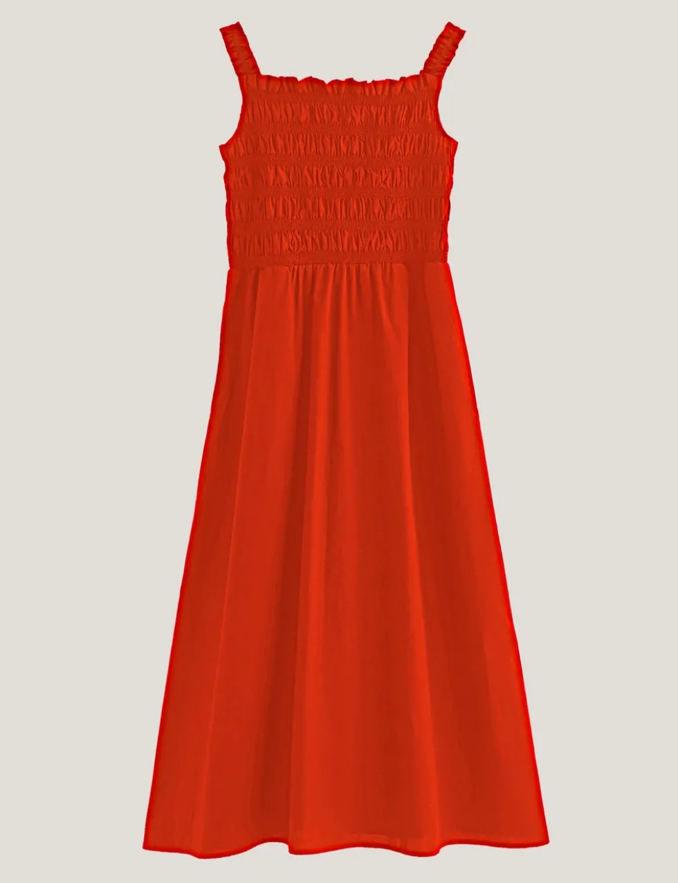 Matira Pure Cotton Shirred Midi Dress