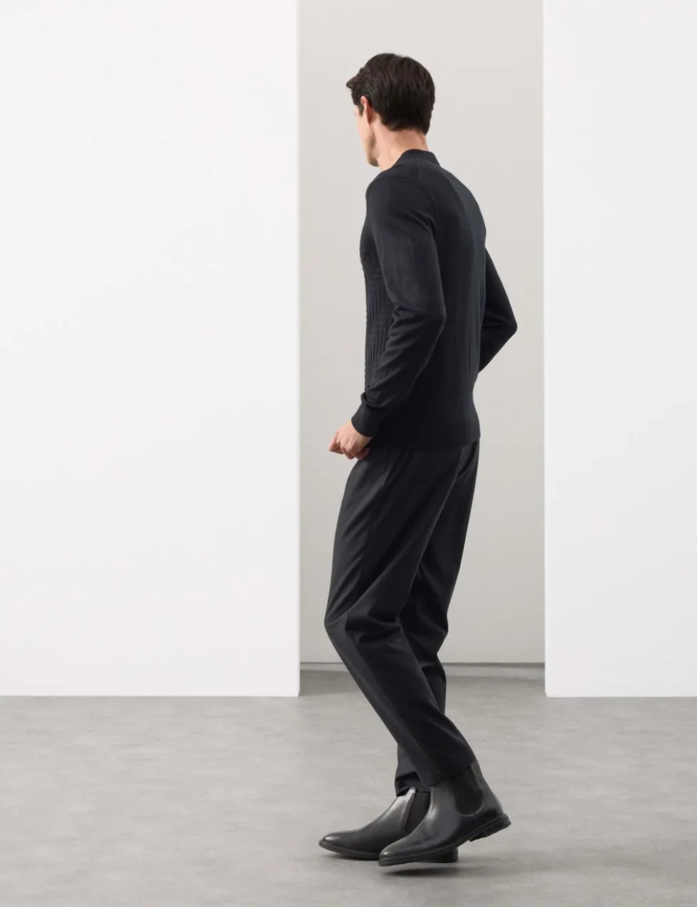 Mercerised Cotton Geometric Half Zip Polo