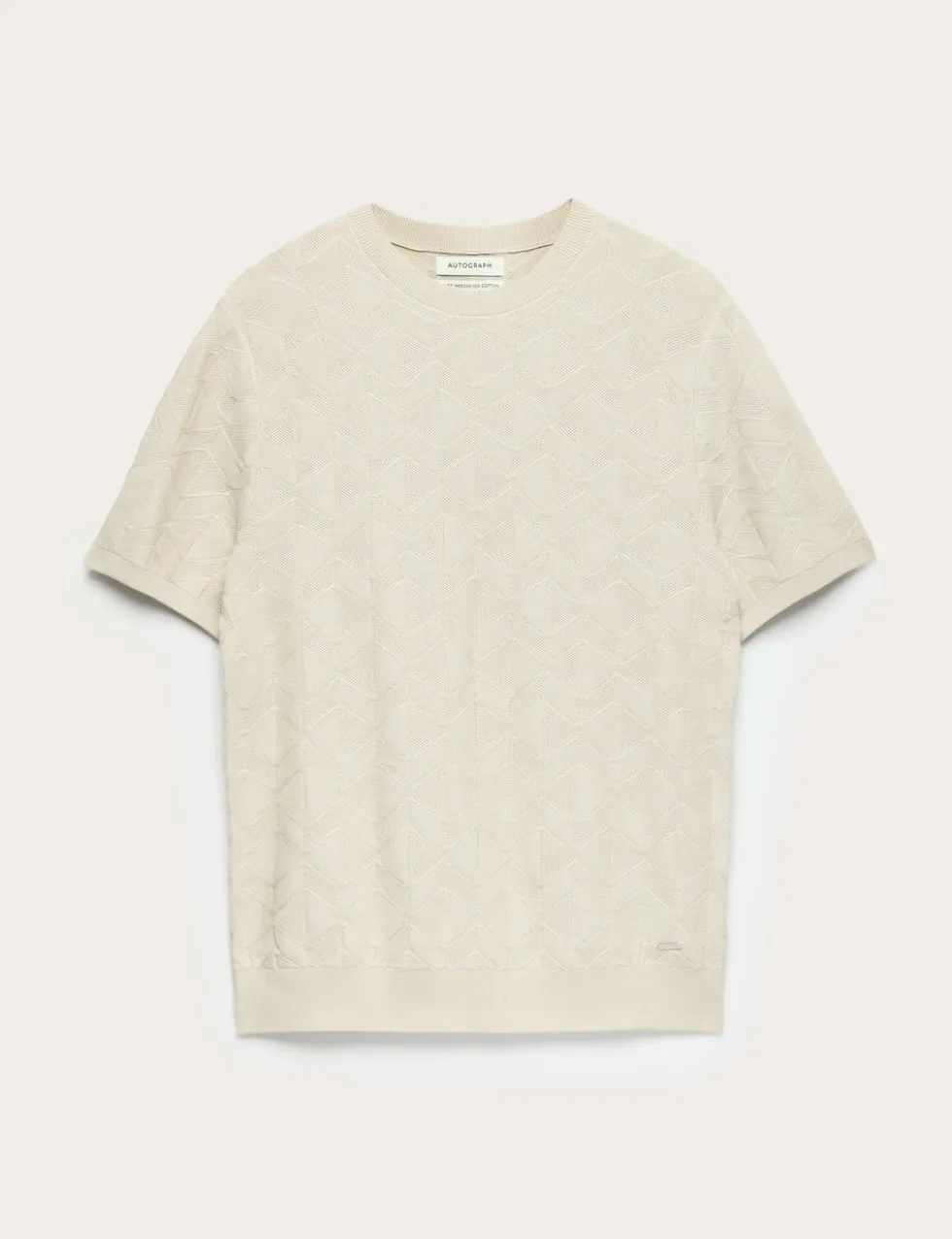 Mercerised Cotton Geometric Knitted T-shirt