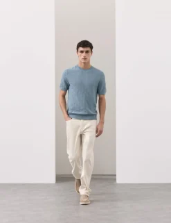 Mercerised Cotton Geometric Knitted T-shirt