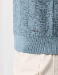 Mercerised Cotton Geometric Knitted T-shirt