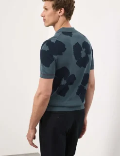 Mercerised Cotton Half Zip Knitted Polo Shirt