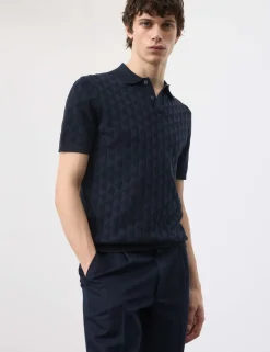 Mercerised Cotton Knitted Polo Shirt