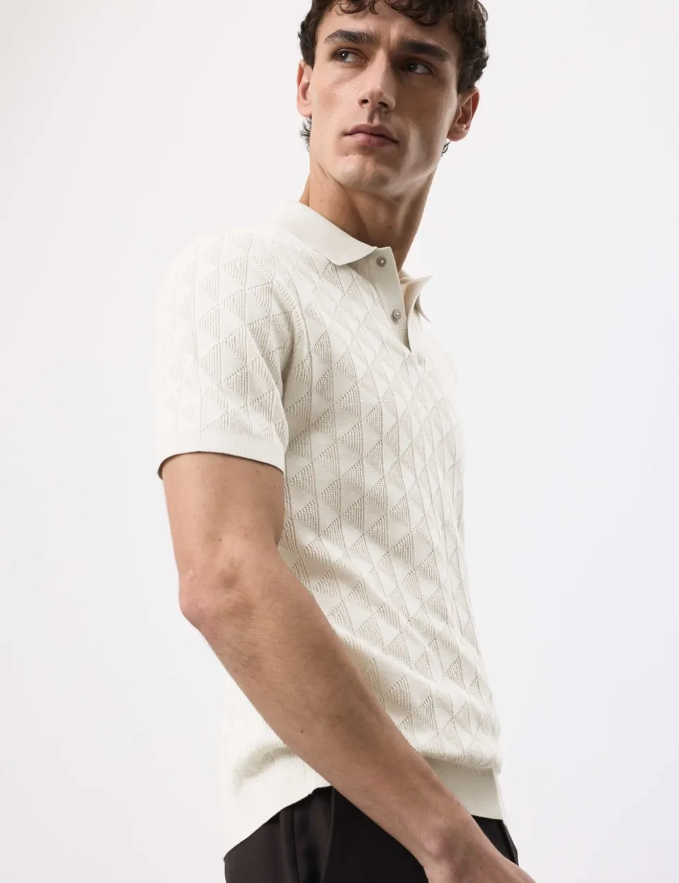 Mercerised Cotton Knitted Polo Shirt