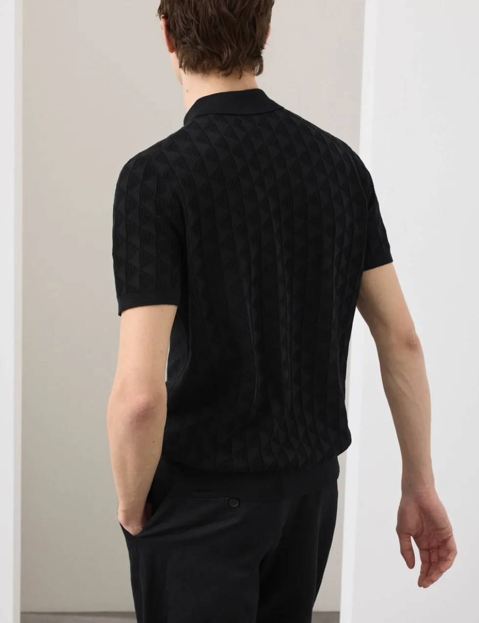 Mercerised Cotton Knitted Polo Shirt