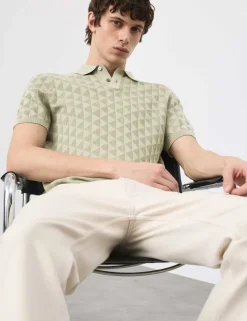 Mercerised Cotton Knitted Polo Shirt