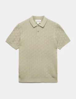 Mercerised Cotton Knitted Polo Shirt