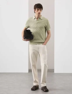 Mercerised Cotton Knitted Polo Shirt