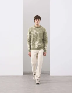 Merino Mohair Blend Pattern Crew Neck Jumper