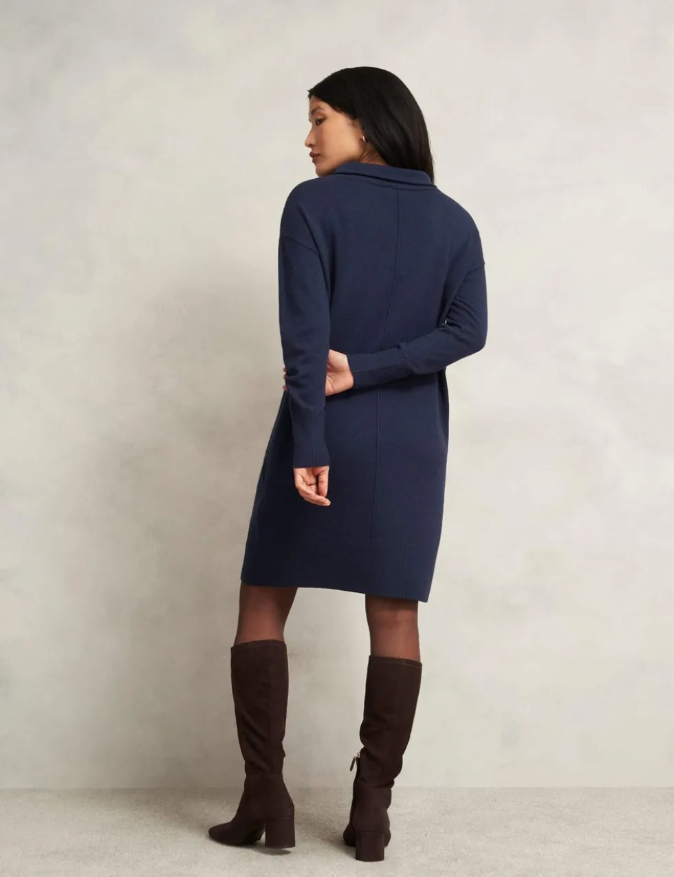 Merino Wool Blend Mini Knitted Dress