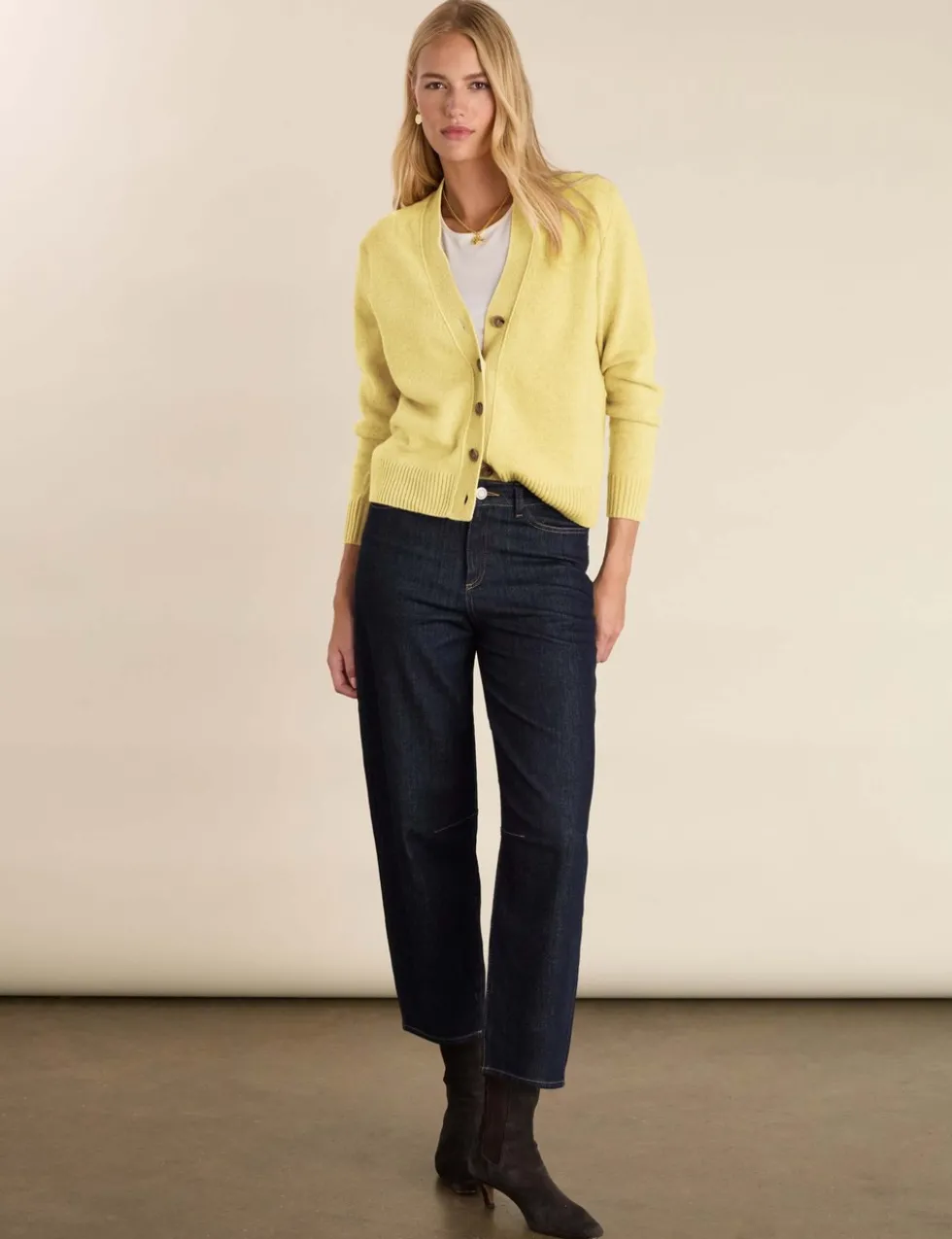 Merino Wool Blend V-Neck Cardigan