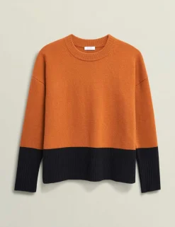 Merino Wool Rich Colour Block Jumper