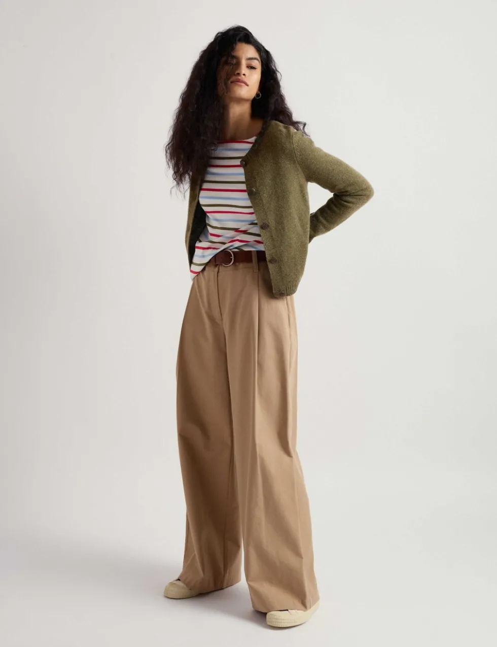 Merino Wool Rich Crew Neck Cardigan