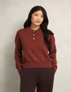 Merino Wool Rich Polo Neck Jumper