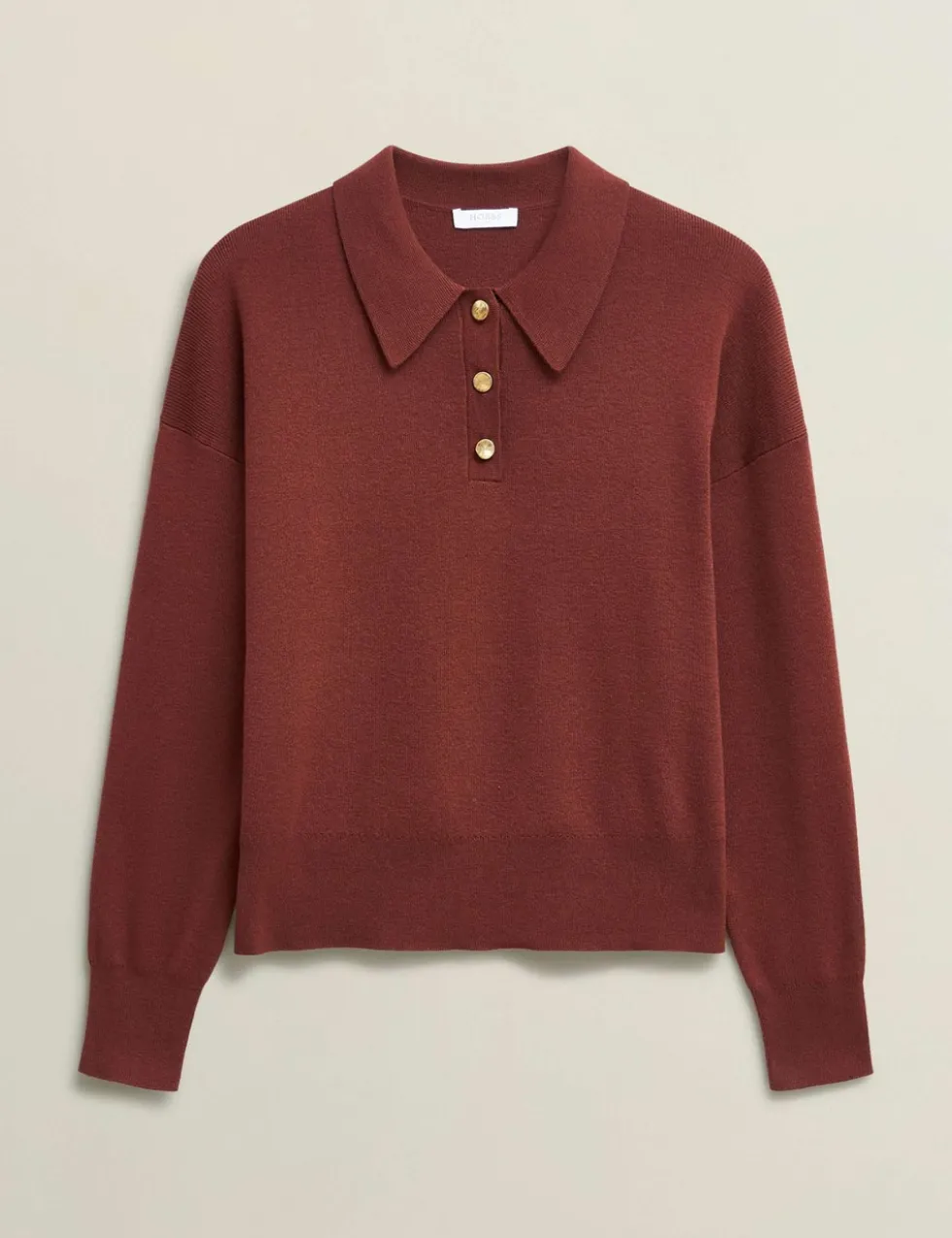 Merino Wool Rich Polo Neck Jumper