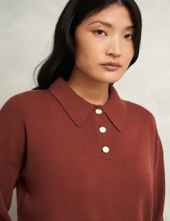 Merino Wool Rich Polo Neck Jumper