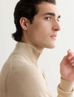 Merino Wool with Silk Half Zip Jumper
