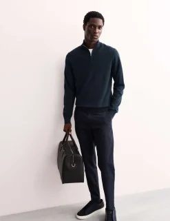 Merino Wool with Silk Half Zip Jumper