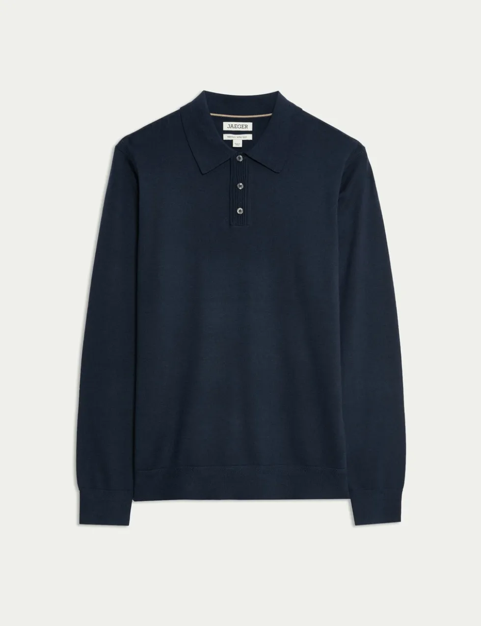 Merino Wool with Silk Knitted Polo Shirt