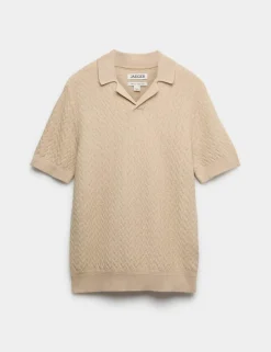 Merino Wool with Silk Knitted Polo Shirt