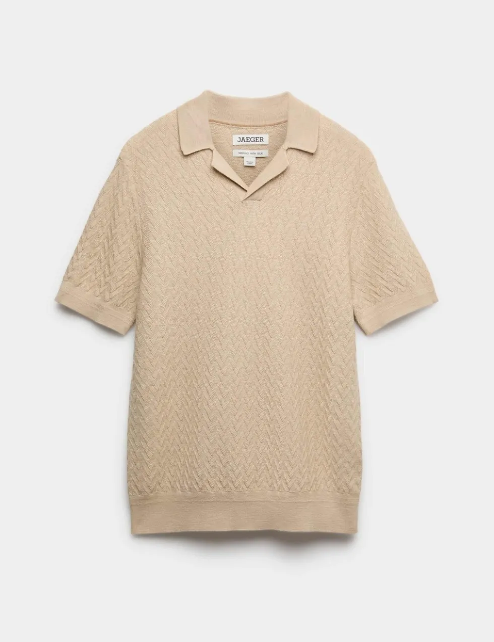 Merino Wool with Silk Knitted Polo Shirt