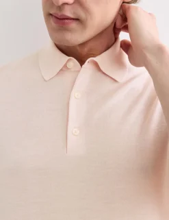 Merino Wool with Silk Knitted Polo Shirt