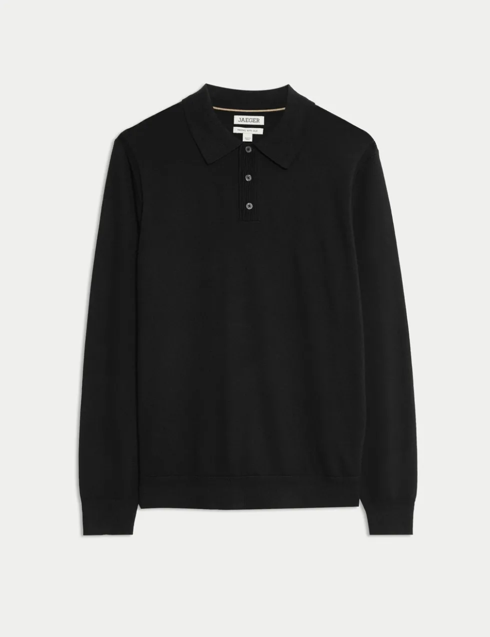 Merino Wool with Silk Knitted Polo Shirt