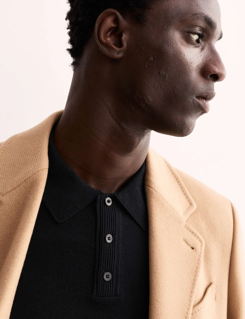 Merino Wool with Silk Knitted Polo Shirt