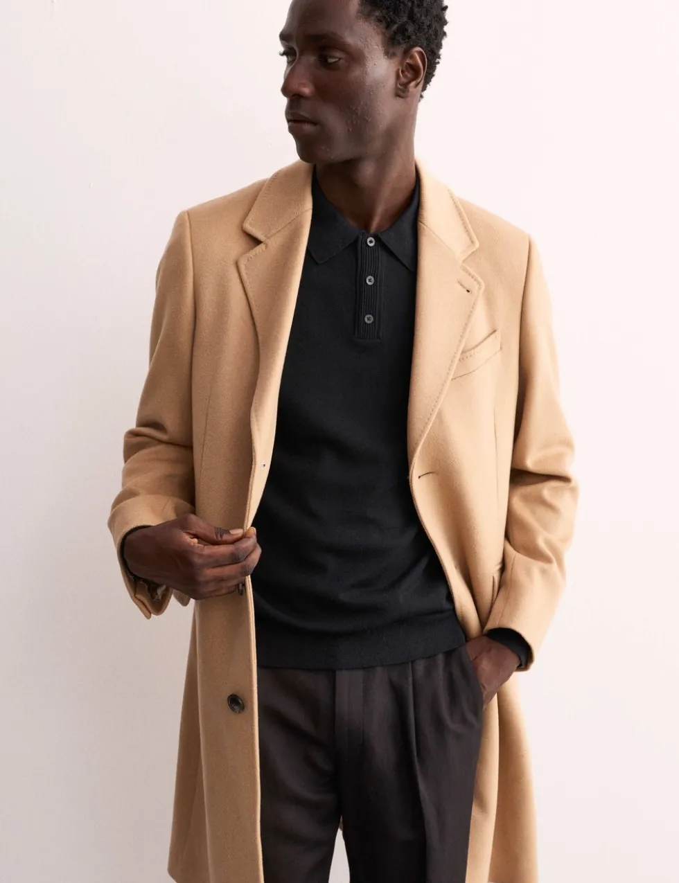 Merino Wool with Silk Knitted Polo Shirt