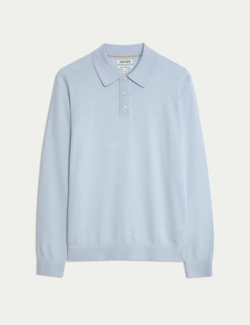 Merino Wool with Silk Knitted Polo Shirt