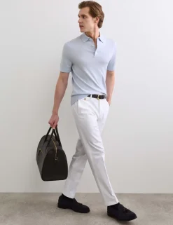Merino Wool with Silk Knitted Polo Shirt