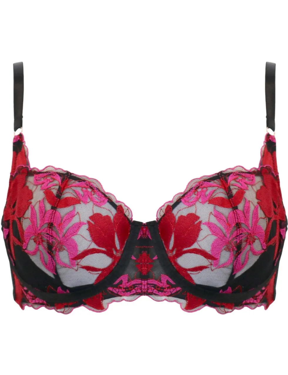 Mesh Embroidered Wired Full Cup Bra