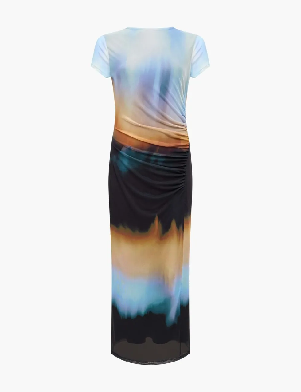 Mesh Ombre High Neck Midi Column Dress