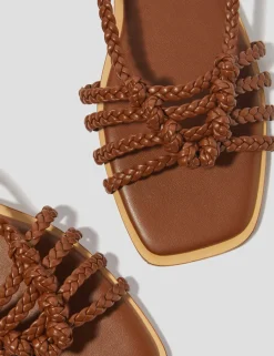 Metallic Ankle Strap Sandals