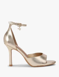 Metallic Ankle Strap Stiletto Heels