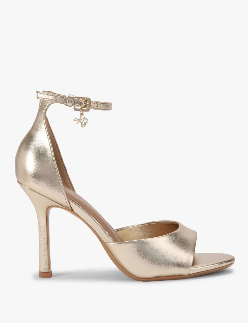 Metallic Ankle Strap Stiletto Heels