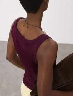 Metallic Knitted Vest Top