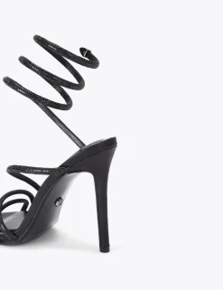 Metallic Sparkle Strappy Stiletto Heel Sandals